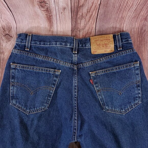 Vintage Levis 505 Mens 34X30.5 Regular Fit Straight Leg Red Tab Denim Jeans Y2K - Picture 11 of 16